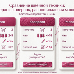 Оверлок, коверлок, распошивальная машина: в чем разница и что лучше выбрать